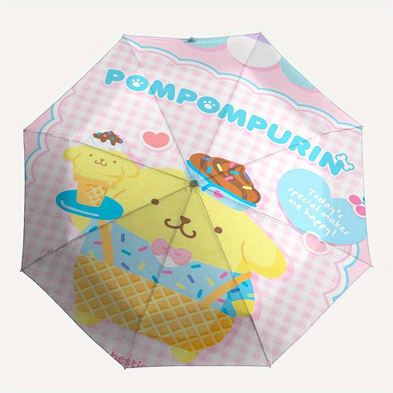 Pompompurin,Ice Cream Automatic Folding Umbrella Simple 8 Rib Design, Bright Cartoon Pattern, Durable Iron Frame, Suitable For Travel, Outdo