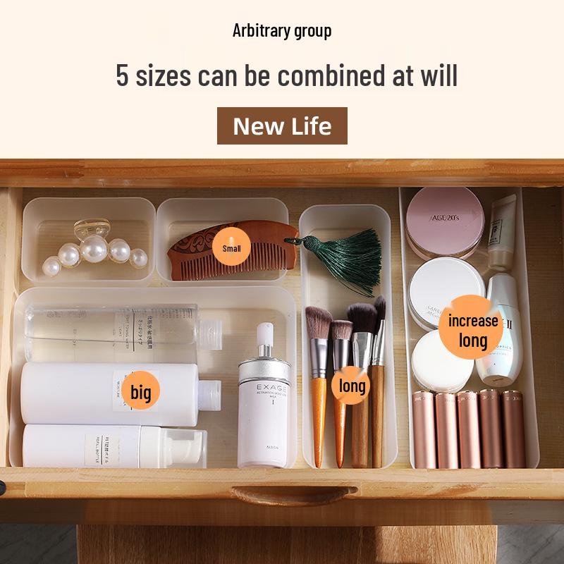 Kitchen Utensil & Cosmetic Organizer: Knife Fork Spoon Drawer Divider, Chopstick Holder, Lipstick Jewelry Storage Box.