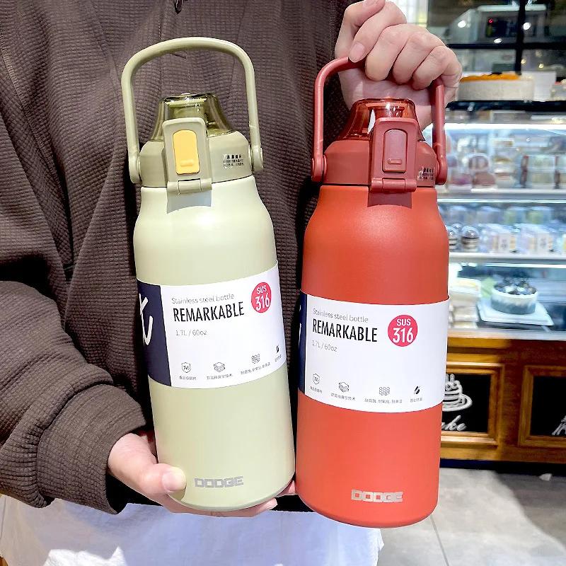 Large Capacity Thermo Bottle Portable Thermal Mug Thermos Water Bottle Tumbler Thermoses Outdoor Insulated Stainless Steel Cup