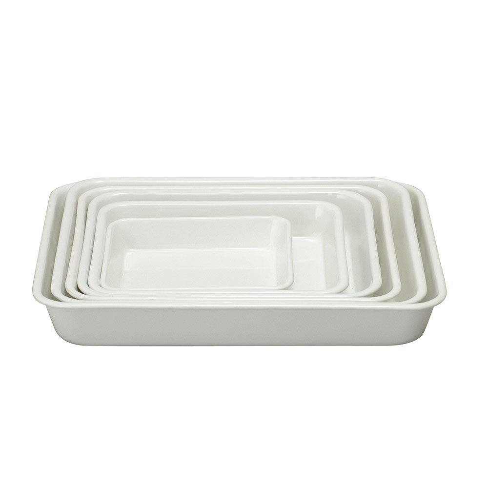 Nodahoro Enamel Cooking X X Made In Tray, Heat-Resistant, 18-Piece Capacity, 26.6 21.2 3.8 Cm, White, Japan, VA-18W