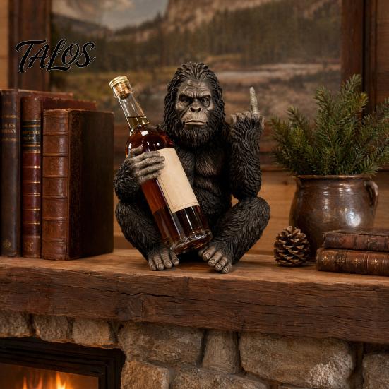 Talos Gorilla Weinflaschenhalter, Stabiler Einzelhalter, Langlebiger Harz-Affe für Küchentheke Bar