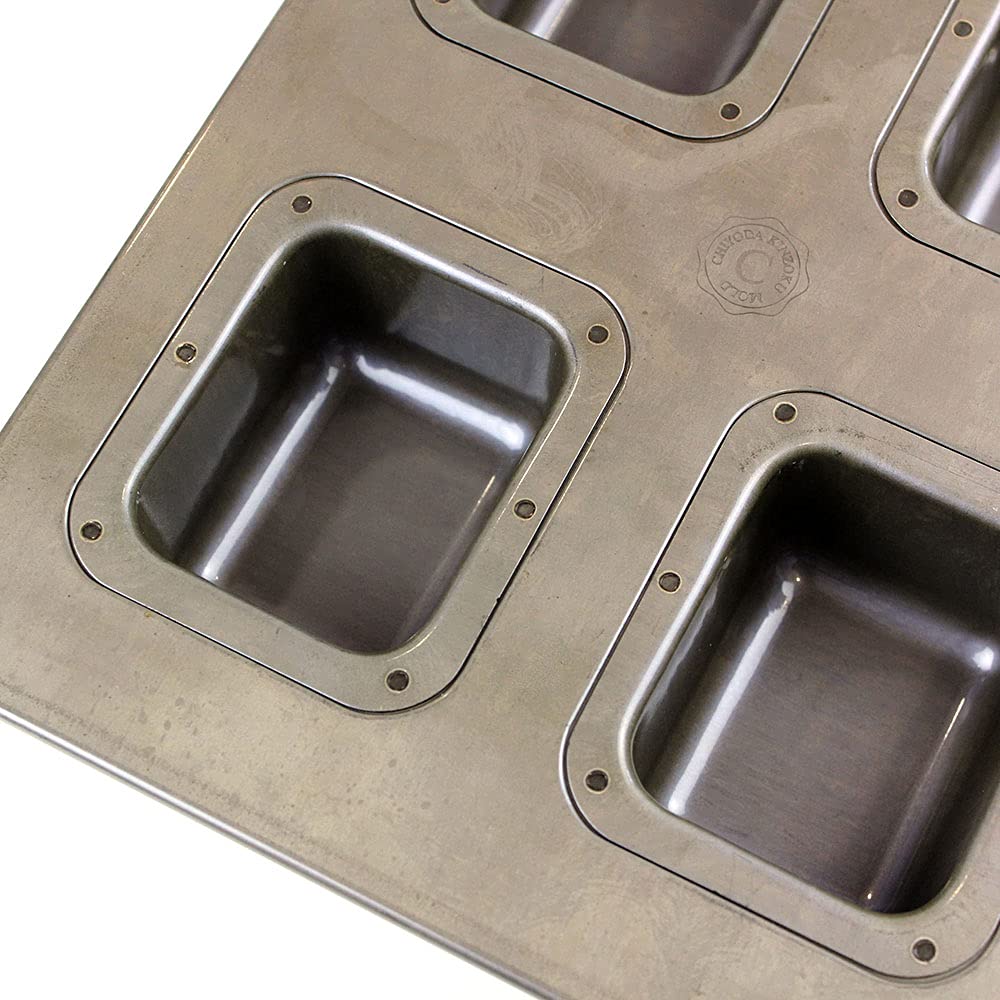 Mamapan Chiyoda Silicone-Coated Bread Mold, S-Hole (Square), 8-Piece Set