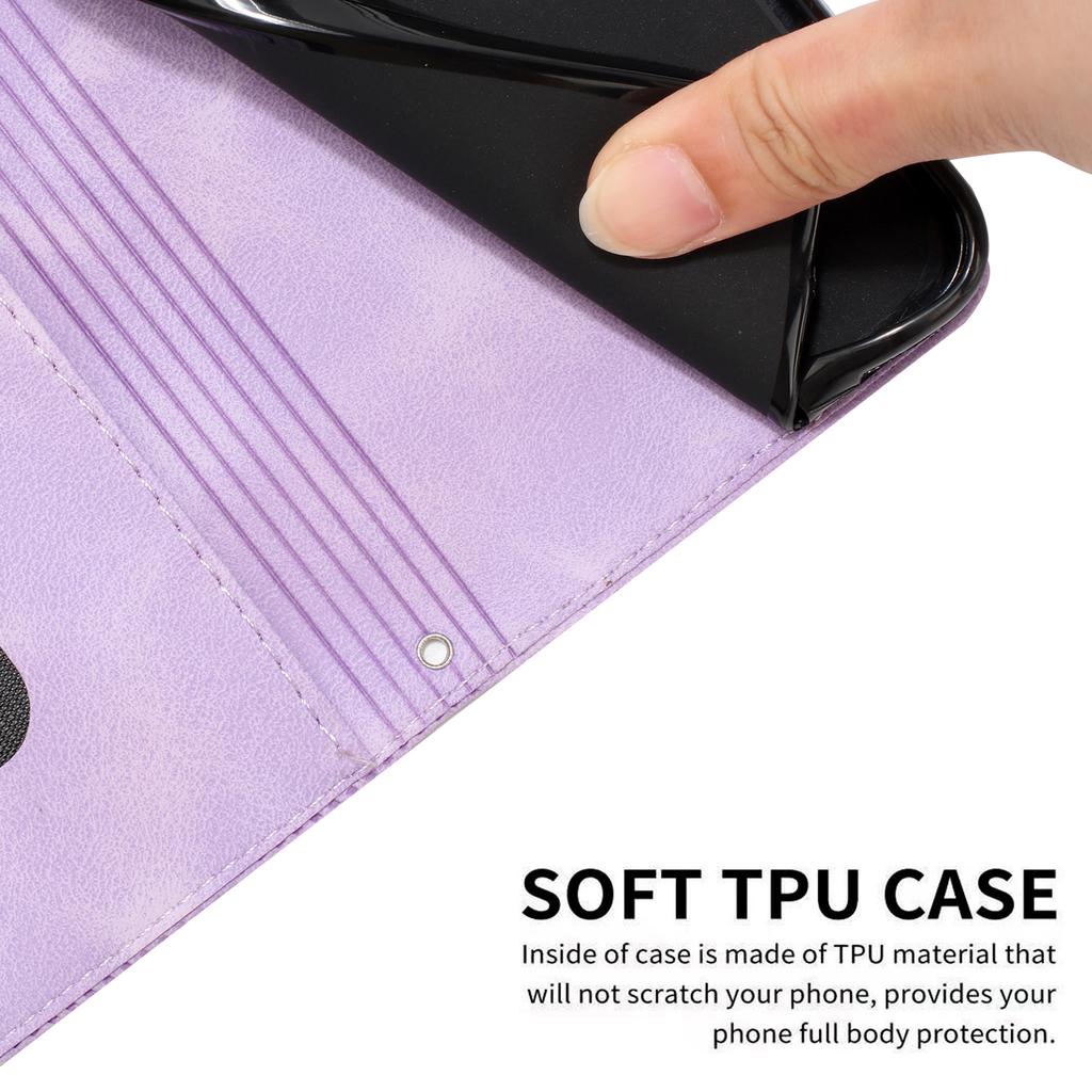 Leather Cover for Motorola Moto G Stylus 5G (2022),Triangle Imprint Wallet Stand Phone Case with Strap