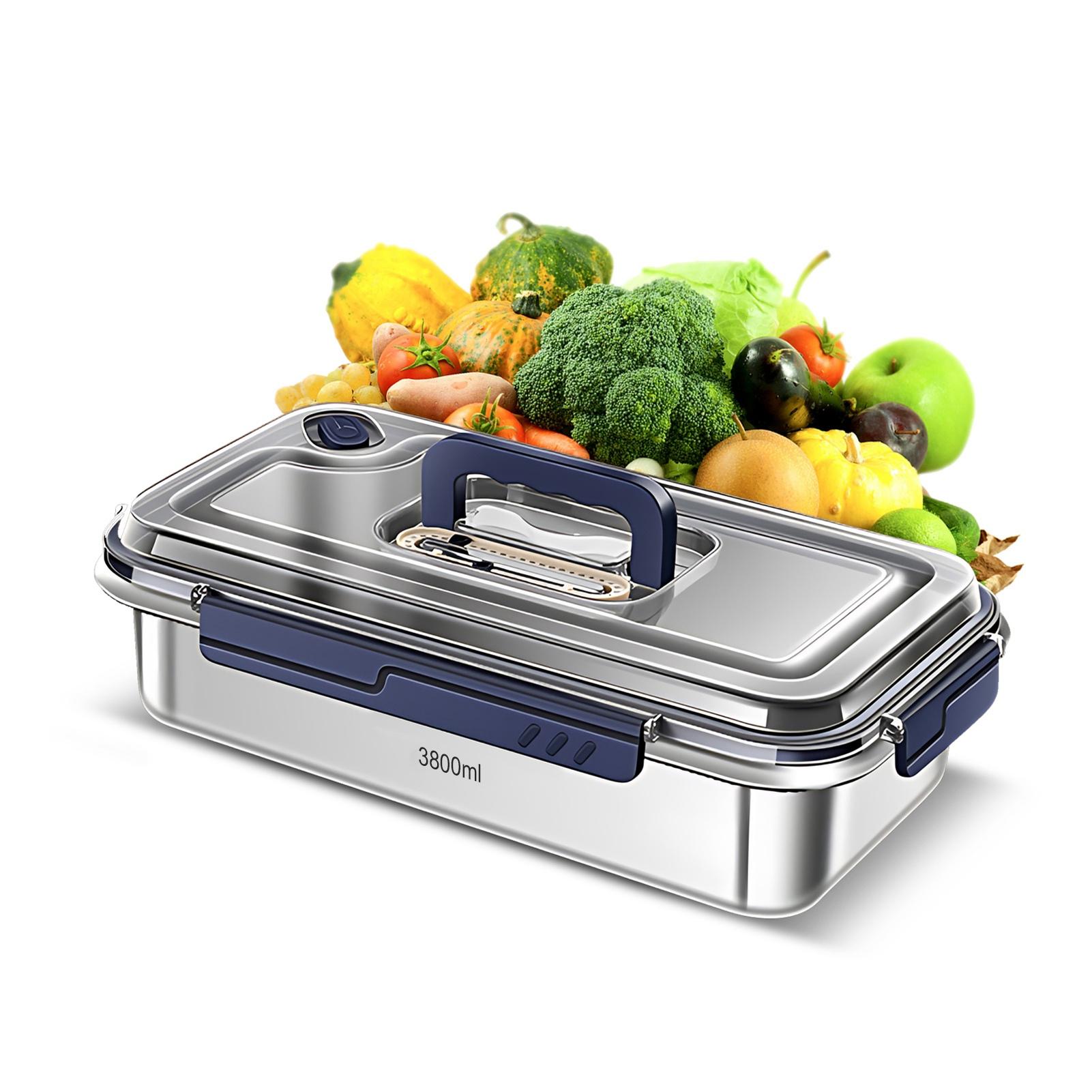 

Food Storage Container with Lids Airtight 304 Stainless Steel Large Capacity Leakproof Kitchen Storage Container with 3.8L