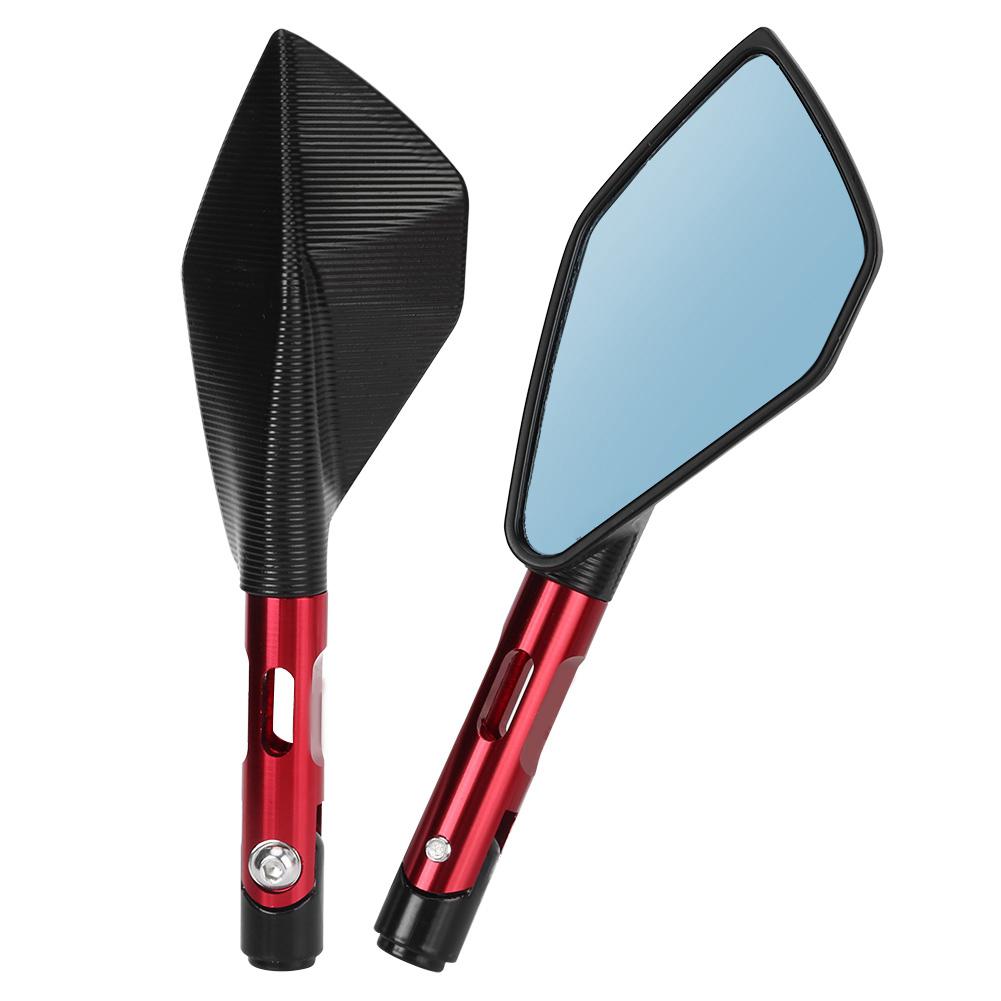 1 Pair CNC Aluminum Alloy Universal Motorcycle Pentagon Rearview Mirror Modification AccessoryRed