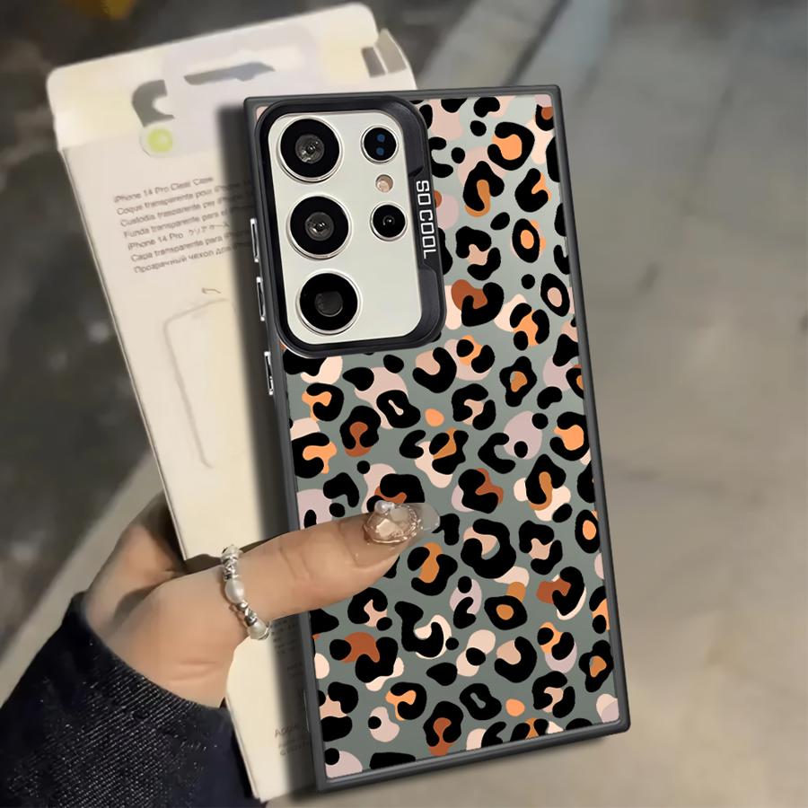 

Leopard Print Logo Case for Samsung Galaxy S25 S24 FE S21 S23 S25Edge S23 Ultra Note 20 Ultra S22 S20 Plus Phone Cover Galaxy S25