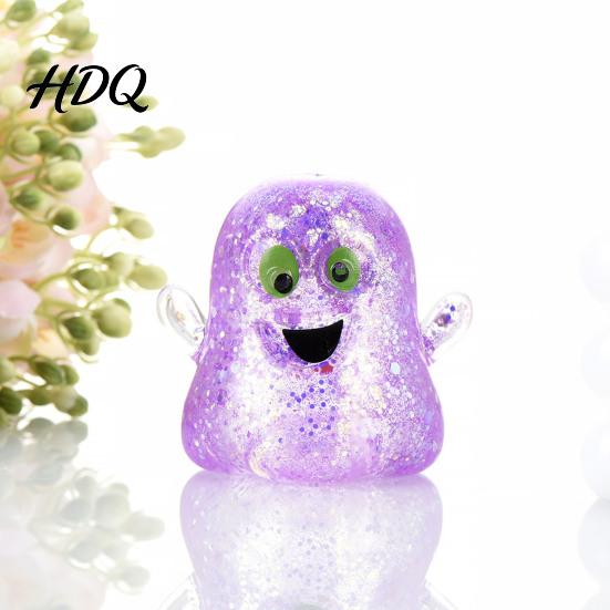 Ghost Fidget Toys 1/5Pcs Mini Halloween Squeeze Toy, Glitter Stress Relief Kids Adults Sensory Ball Party Favors for