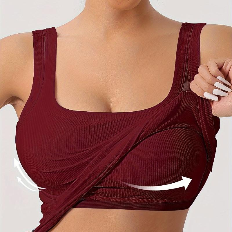 Women'S Sleeveless Top with Removable Padding, Fitted, Solid Color, Suitable for Wearing As an Outer Layer Or As a Base Layer.