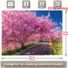 2D Pink Sakura Avenue Garage Door Cover for Yard and Garden Decoration