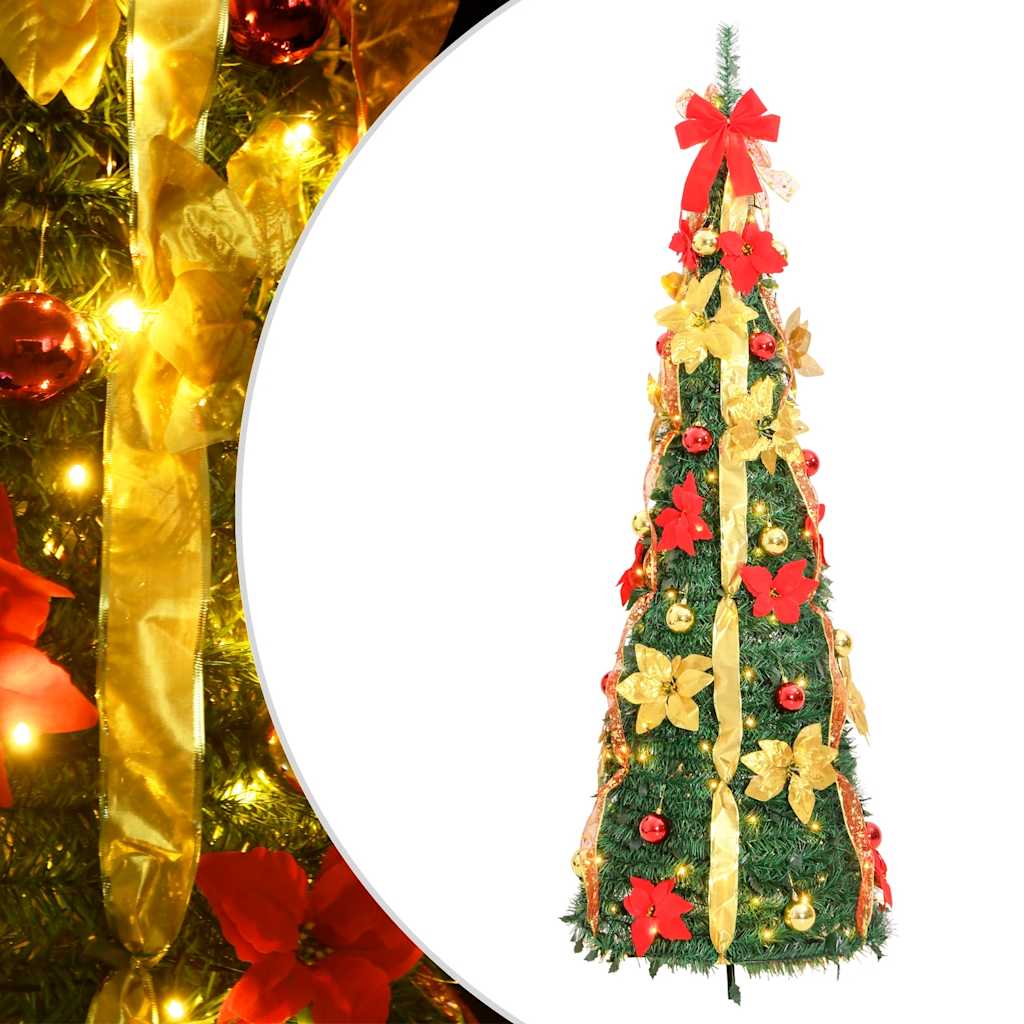 Pop Up Artificial Christmas Tree with 50 LEDs Green 120 Cm