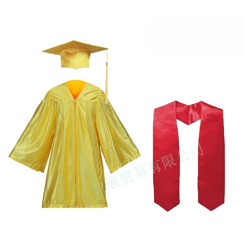 Graduation Dress Set Knitted Robe Hat Shining Graduation Robe Children's Photo Performance