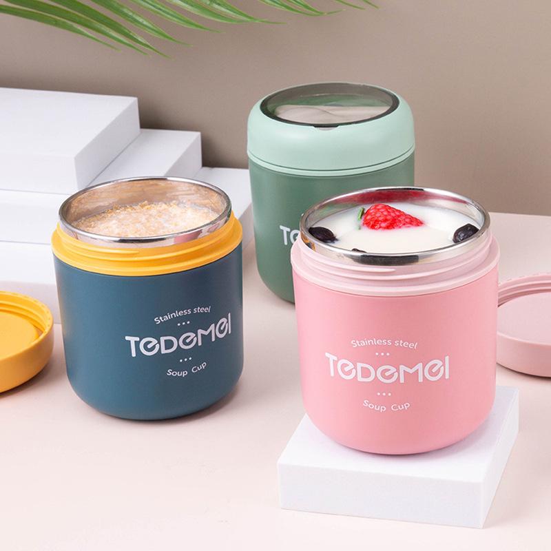Insulated Stainless Steel Food Thermal Jar 530ml/710ml Soup Thermos Container Lunch Box for School Children Keeps Hot