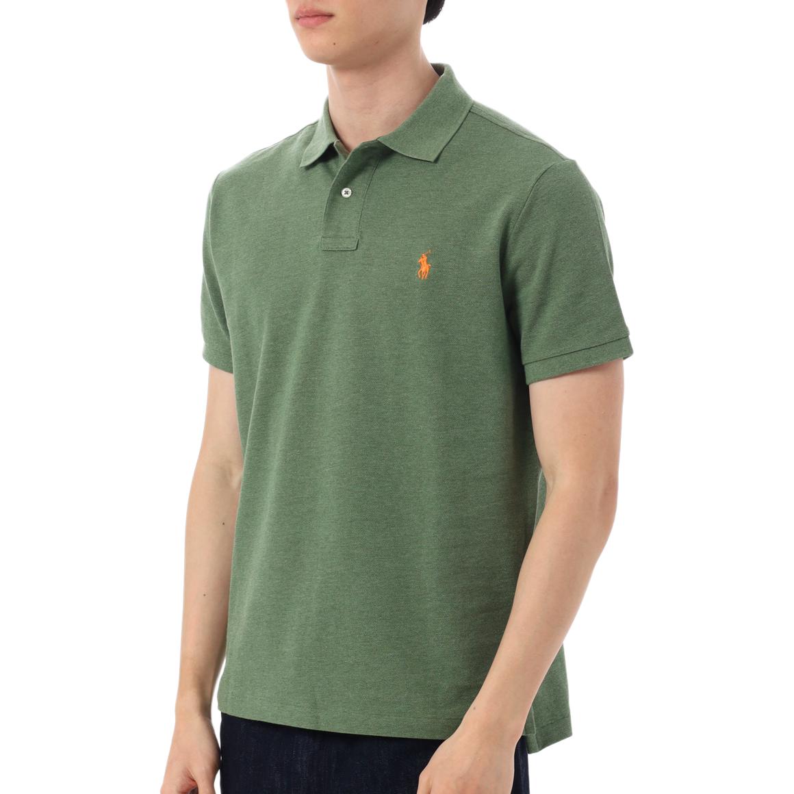 

Polo Ralph Lauren Однотонная футболка поло с логотипом, приталенного кроя, с коротким рукавом, мужская, топы, зеленый 710680784-367 XXL