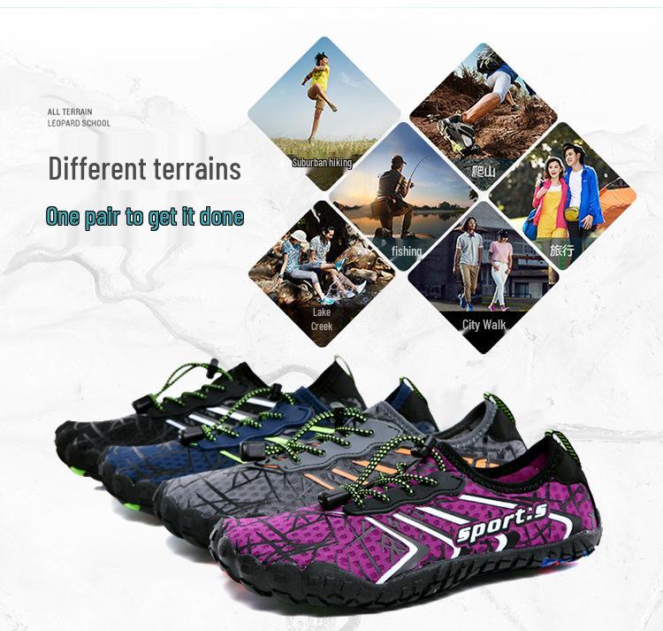 Couples' Five-Finger Shoes: Perfect for Wading, Snorkeling, Fishing, Creek Tracing, Diving, Beach Surfing - Lace-Up & Non-Slip