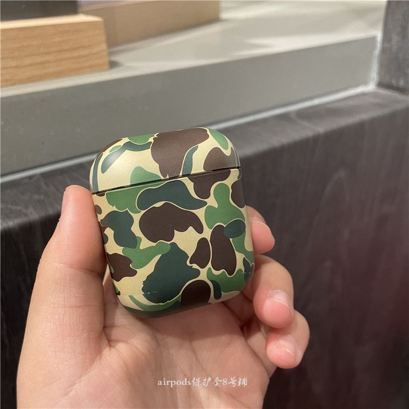 

Cool Popular Brand Camouflage for Apple 3 Generation Earphone Case Airpods1/2 Generation Bluetooth Protective Case Hard Case airpods pro2 generation blue camouflage