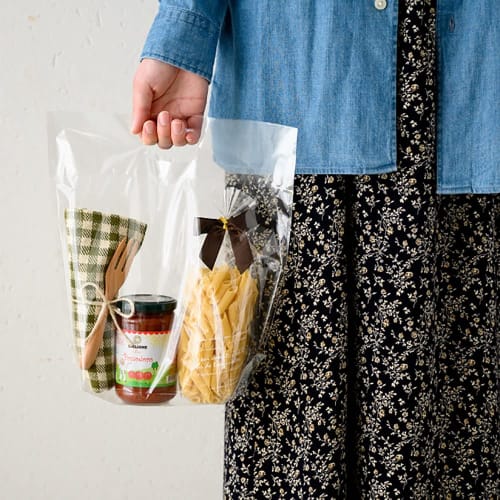 HEADS M-OPBS Clear Stand Bags, Made In Japan, 28 X 29.5 X 9 Cm, 30 Count, with Handles