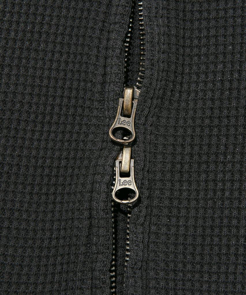Lee Damaged Waffle Dyed Zip-Up Hoodie Black
