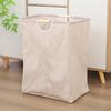Foldable Fabric Dirty Clothes Basket Household Folding Portable Laundry Basket Bathroom Waterproof Storage Basket Wooden Handle
