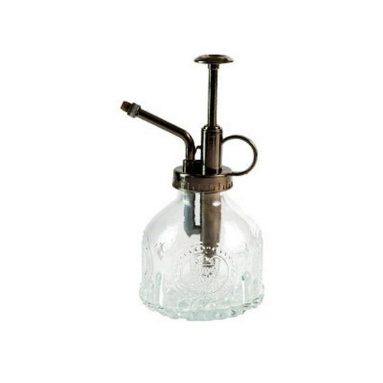 Retro Embossed Glass Spray Bottle – Small Pressure Watering Can for Garden & Home Flowers