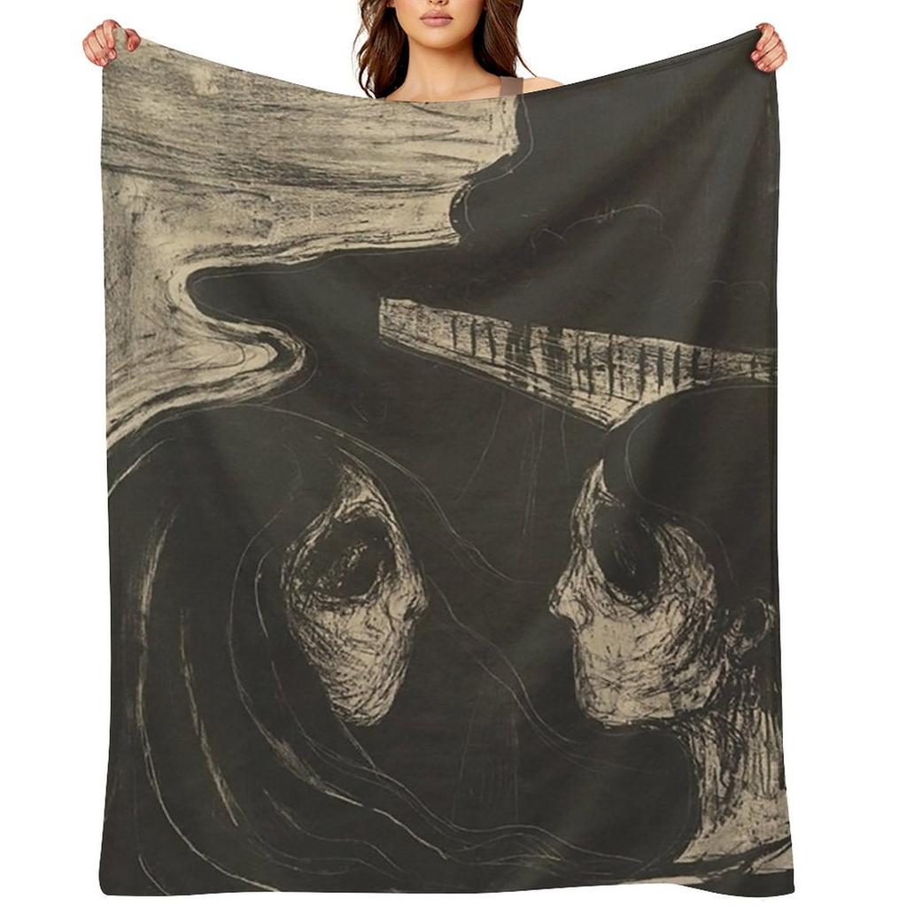 Attraction I by Edvard Munch Throw Blanket Furry wednesday For Baby Bed covers Blankets