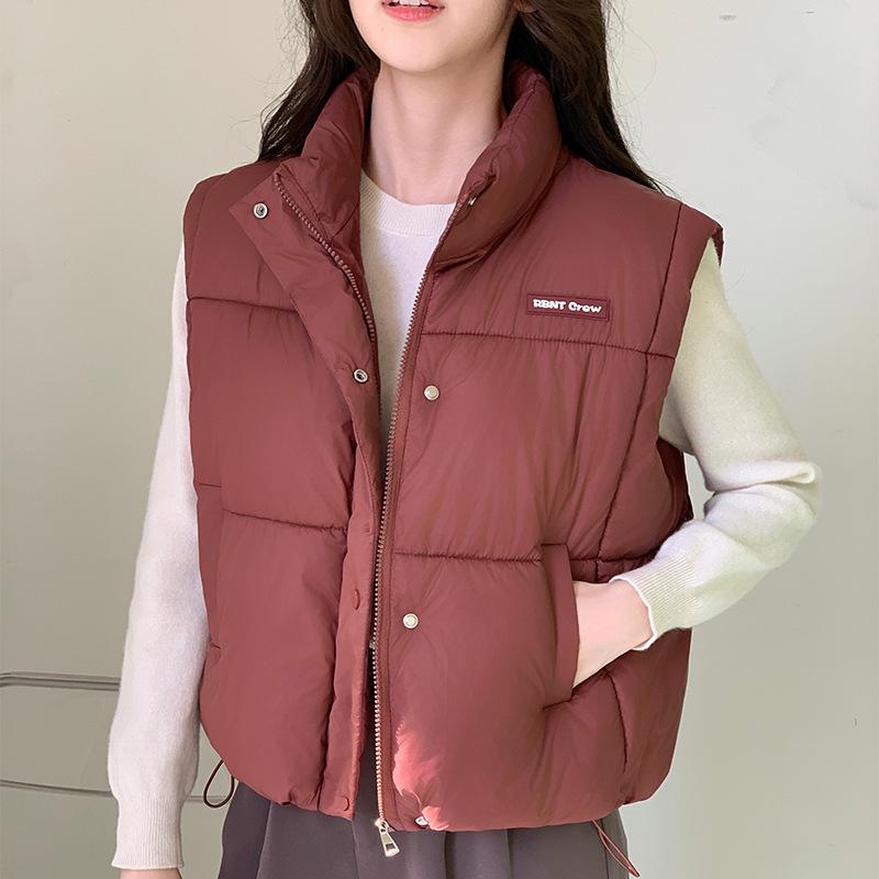 

New Down Cotton Vest Female Short Thick Vest Short Collar Vest Coat in Autumn and Winter. 2XL