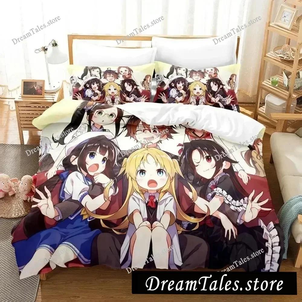 The Ryuo's Work Is Never Done! Cartoon Poster Sheets Quilt Covers Bedding Dormitory Sheets Bedding Set Soft Warm Bedding Set741