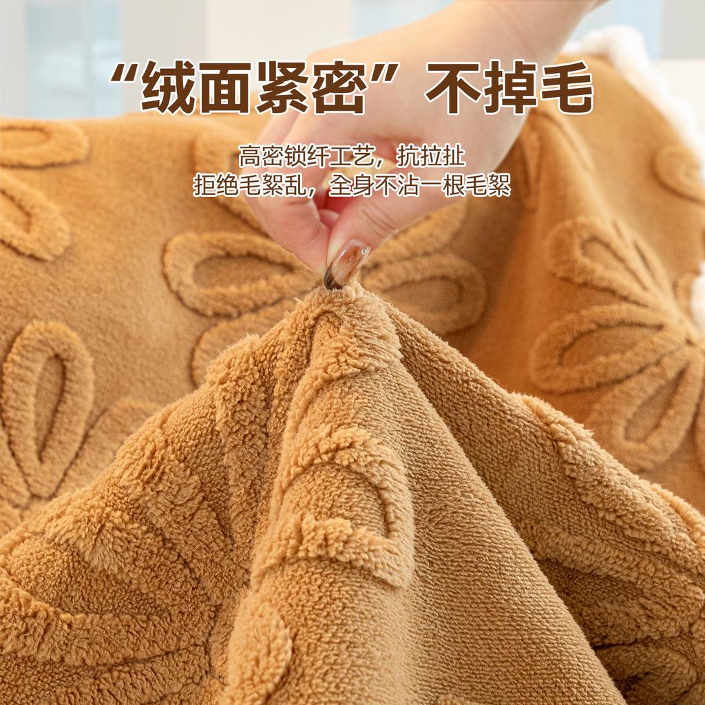 Solid Color Simple Sofa Cover Winter New High-End Plush Heat-Retaining Warm Irregular Cushion Fixed Non-Slip Durable Sofa Cover