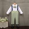 Traje de Florista Estilo Britânico Outono/Inverno para Bebês de 1 Ano - Roupa de Aniversário e Casamento