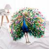Floral Peacock A Vibrant Blend Of Nature'S Beauty Portable Customize Your Name Automatic Umbrella Compact 8Rib Lightweight Foldable Design Travel