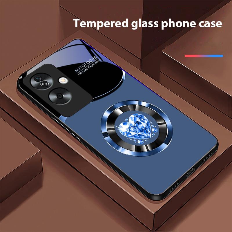 Kreis Diamant Für Oppo A79 5G 58 78 74 60 4G Reno 11F Realme GT 6 11 Note 50 10 C55 X2 Gehärtetes Glas Schwarze Handyhülle