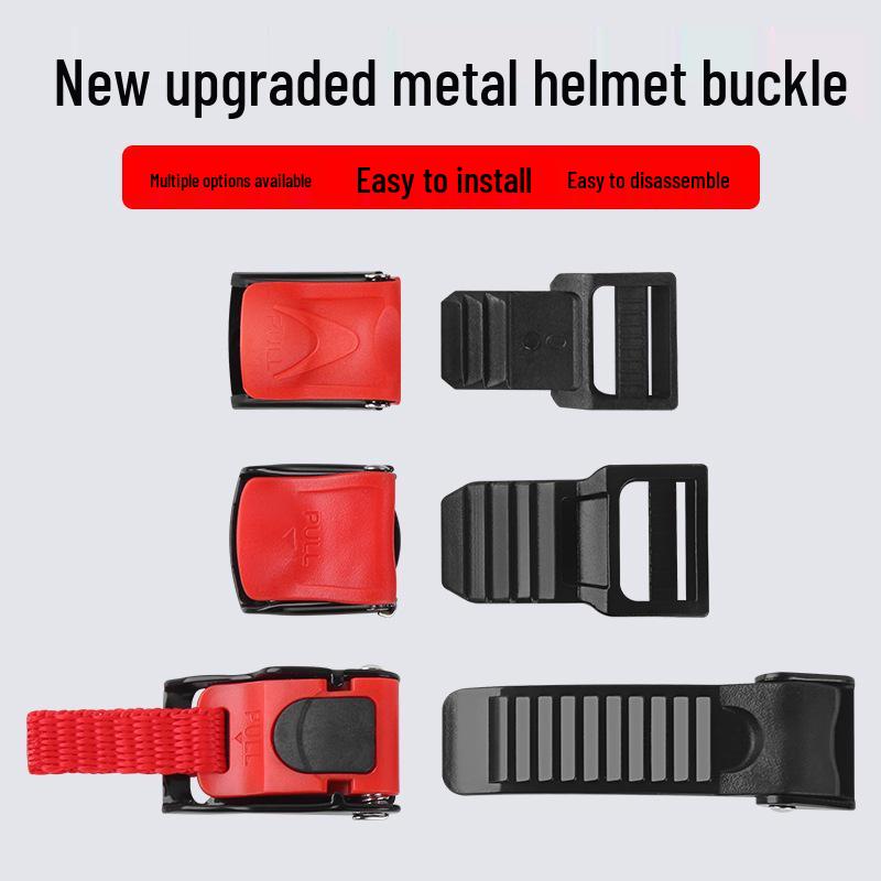Universal Electric Motorcycle Safety Helmet Buckle - Three-Section Insert Pin Accessory for Electric Bicycle Helmets
