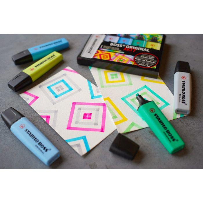 Surligneurs - stabilo - boss original arty - 10 pièces - couleurs froides - haute qualité