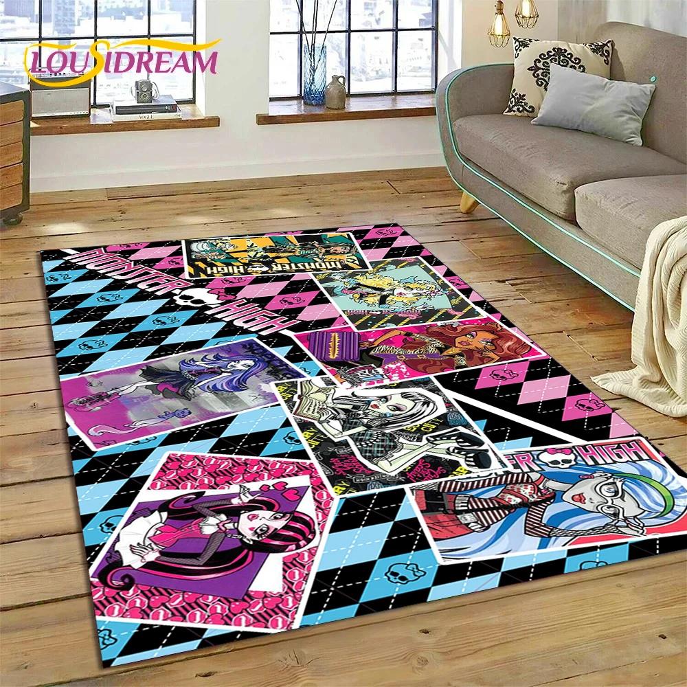 Cartoon Monster High Draculaura Vampire Rug Carpet for Living Room Bedroom Home Decor,Non-slip Decoration for Sofa Doormat Gift