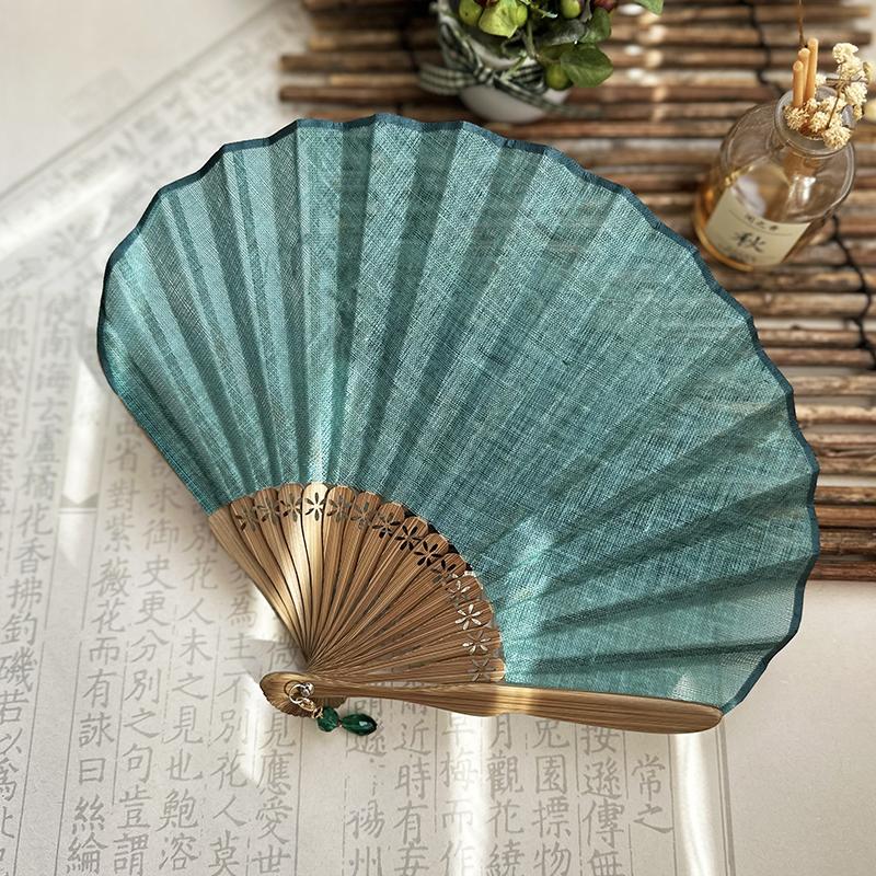 Hand Fold Fan Retro Adornment Woman Man Dance Props Wedding Living Room Cabinet Decor Bamboo Wood Silk Flower Folding Fan
