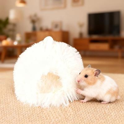 Cute Warm Hamster Plush Nest Comfortable Soft Mouse Bed House Windproof Non-slip Hamster Cage Autumn Winter