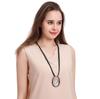 Classic Fashion Long Female Pendant Wind Geometry Metal Contrasting Color Necklace Sweater Chain