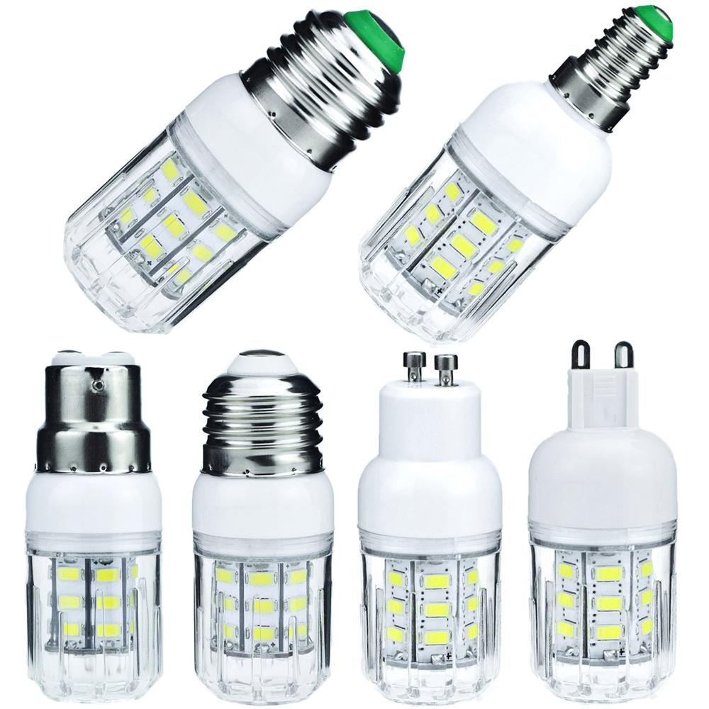 DC 12V 24V E27 G9 GU10 LED Corn Light Bulbs E26 E12 E14 B22 Spotlights 7W 27LEDs Home Bright Table Desk Lamps Indoor Lighting