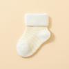 5Pair Newborn Baby Socks Winter Fleece Lined Thickened Sole Soft Cotton Loose Cuff Infant Floor Grip Socks for Crawling Comfortable Warm Footwear