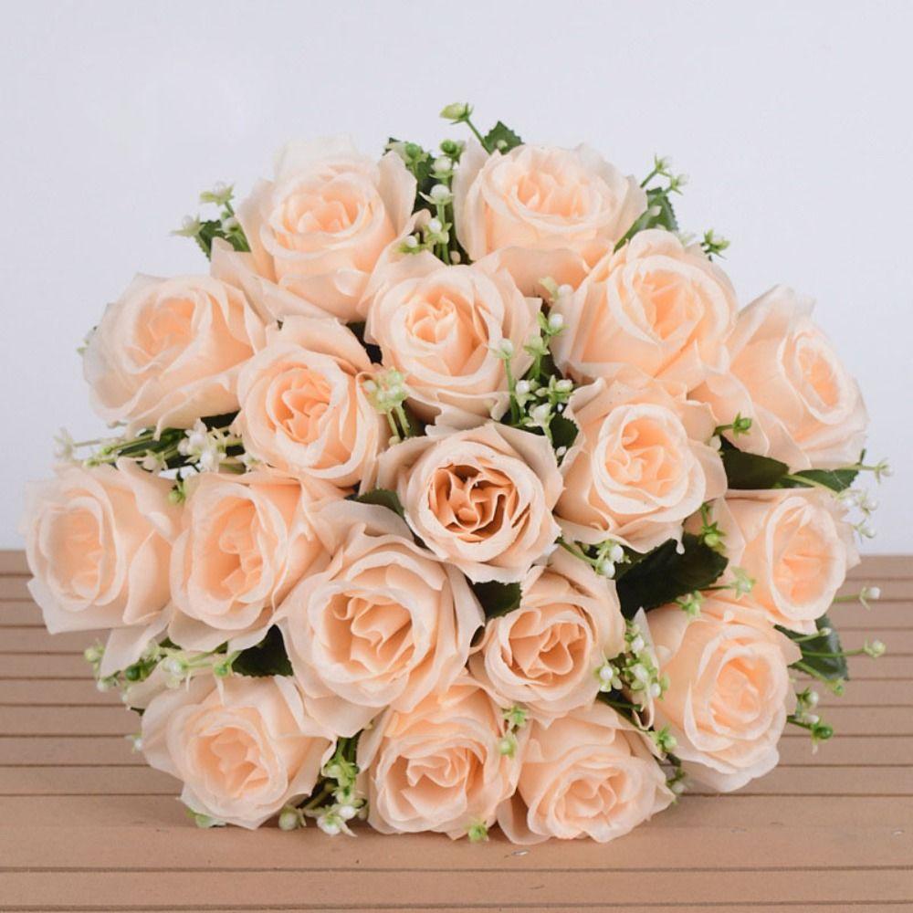 18 Head Real Happy Flower  Natural Simulated Rose New Dry Rose Flowers  Home Decorative 5