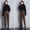 Women's Fleece-Lined Jeans High-Waist Slim Plus Velvet Harem Jeans Autumn and Winter Stretch Skinny Jeans