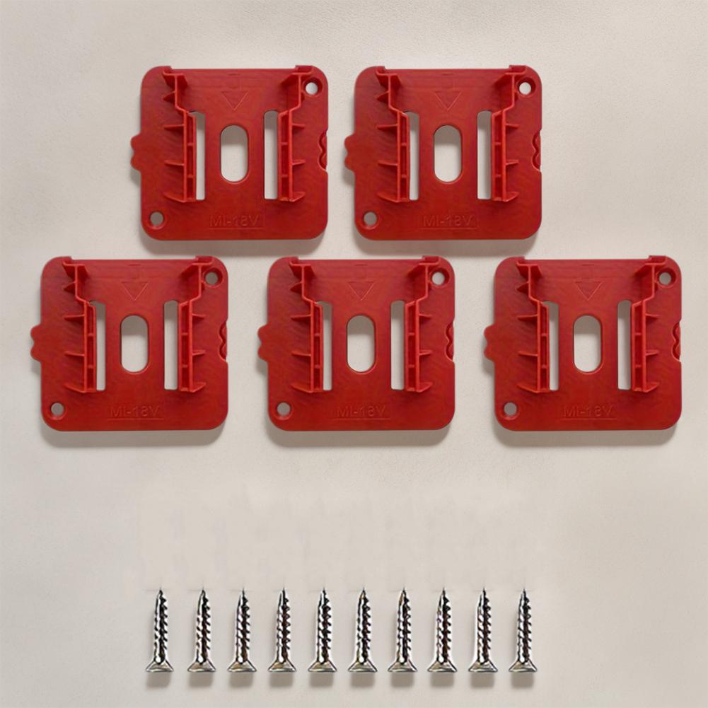 5pcs Battery Holder Battery Rack for Milwaukee M18 18V Lithium Battery Battery Dock Mount for Work Vans Shelves And Toolboxes