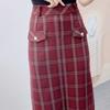Spring 2026 Counter Collection: High-Waisted Plaid Wool Knee-Length Skirt 266/H6