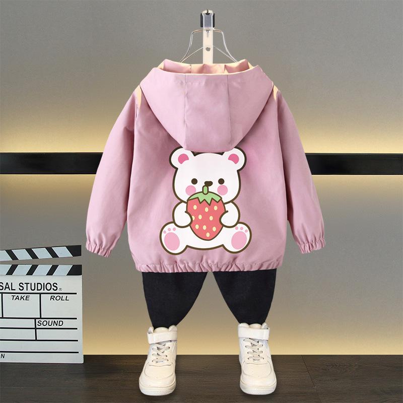 Loose Casual Hooded Rushing Coat Boys and Girls Jacket Spring Ball Thin Section of The Middle and Large Children Jacket Children's Outside