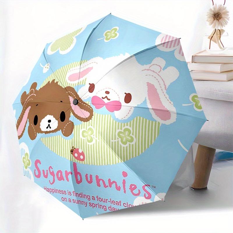 Sugarbunnies, Sanrio Automatic Open/Close Umbrella-Cute Umbrella with Cute Design, Portable 3-Fold Compact Umbrella for Men & Women, Hallowe