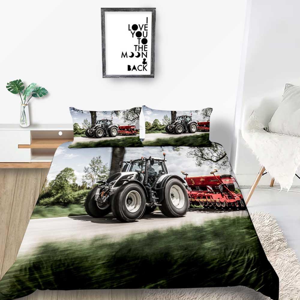 2023 New Style 3D Printing Duvet Cover Highend Home Bedclothes Agricultural Vehicle King Size Bedding Soft Quilt Cover Luxury Bedding Sets