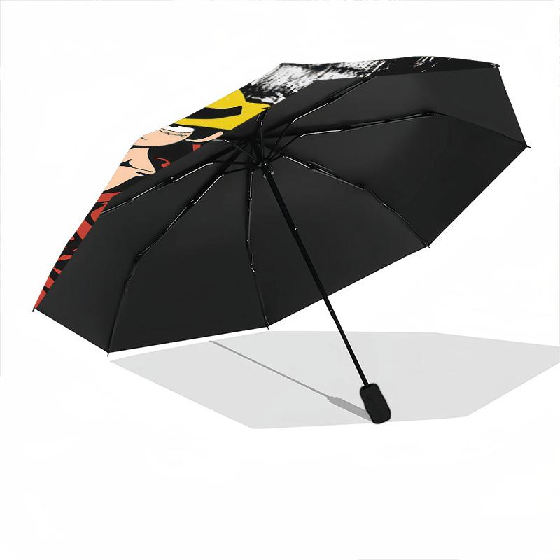 1 PC Automatic Folding Umbrella - Luffy D Pattern Portable Foldable Design With 8 Ribs Christmas Birthday Gifts
