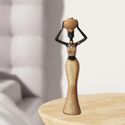 African Artwork Woman Figurine Desktop Decoration for Home Display Decor Multifunctional Collectible