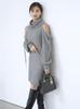 shoulder mini knit dress SWNO245007GRYF See-through