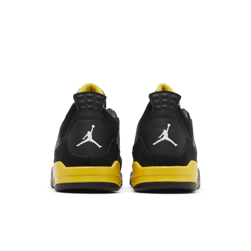 Air Jordan 4 Retro PreSchool 'Thunder' 2023 (Unisex) Black / Tour Yellow Kids' Basketball Shoes BQ7669 017