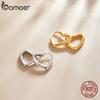 BAMOER 925 Silver Small Hoop Earrings Heart Shaped 14k Gold Plated Huggie Earrings for Women Wedding Fashion Jewelry